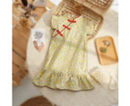 Girls Cheongsam Skirt Floral Dress Traditional Chinese Style Summer Outfit