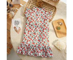 Girls Cheongsam Skirt Floral Dress Traditional Chinese Style Summer Outfit