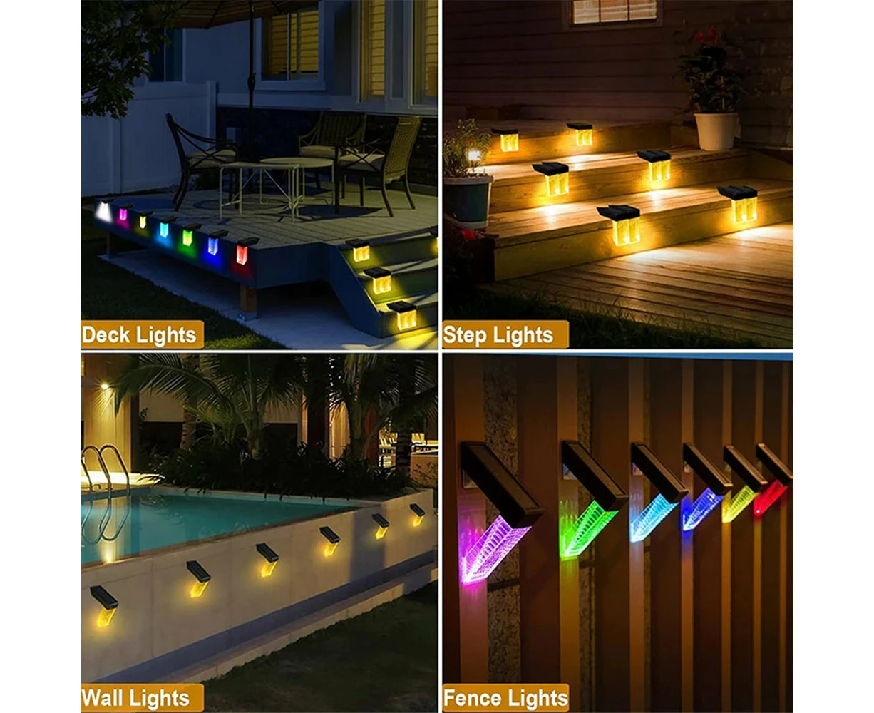 2 Pack LED Solar Powered Light Outdoor Garden Wall Fence Lights