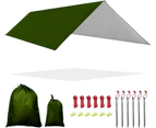 Fay Bless Rain Fly Camping Tarp Waterproof Resistant Sun Shade Lightweight Hammock Tent Tarp with Multifunctional Camping Accessories (Green, 3×3m)