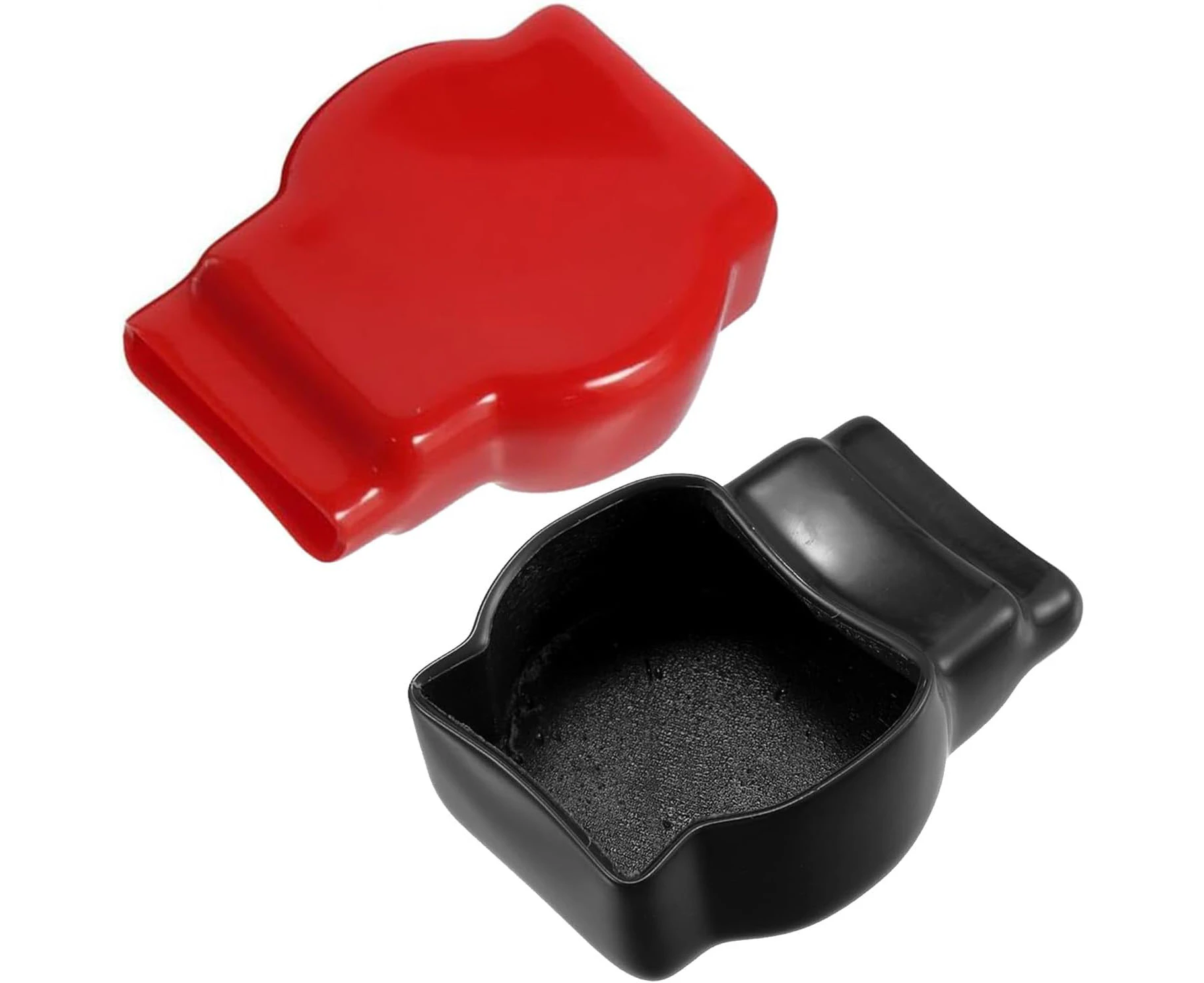 Wzenclave 2pcs Battery Terminal Insulator Covers Cap Dustproof Durable Connector Cap with PVC Material for Battery Positive Terminals, Red Black Top Post S