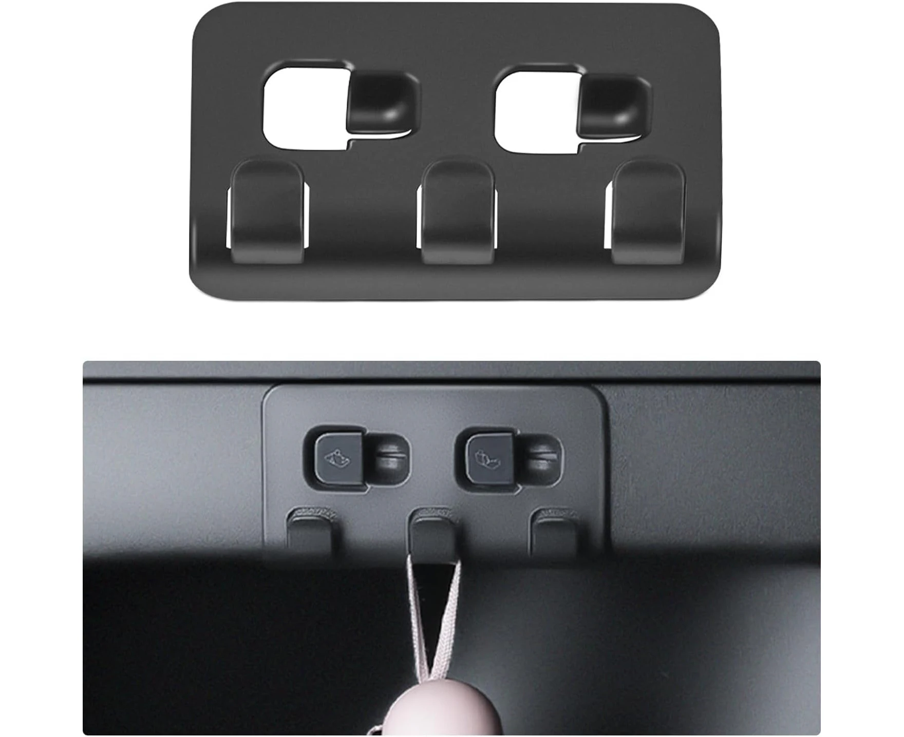 Rear Trunk Hook for Model Y, 5 Seater Upgrade Trunk Hook Holding Clips, Rear Trunk Grocery Bag Holder Hooks for Hanger, Interior Accessories Compatible wit