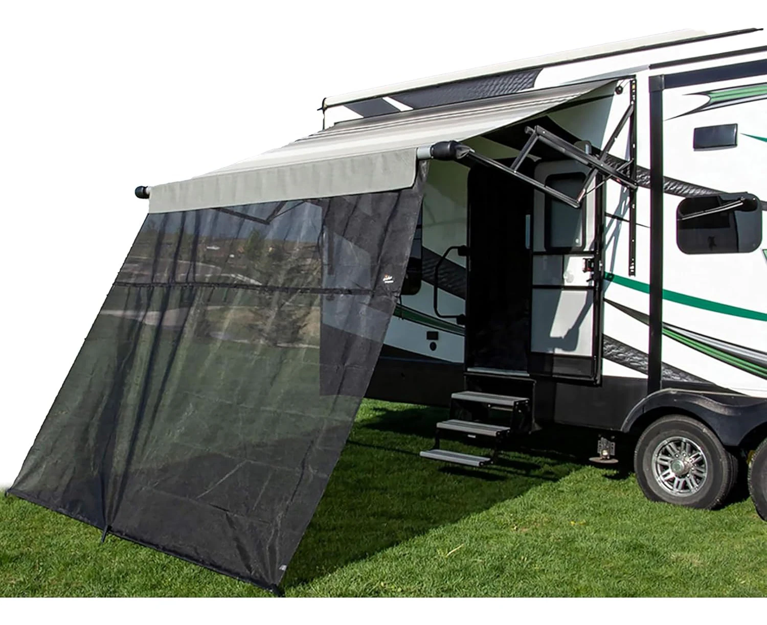 Carefree 701507ACD Black 15' x 7' Drop RV Awning EZ ZipBlocker