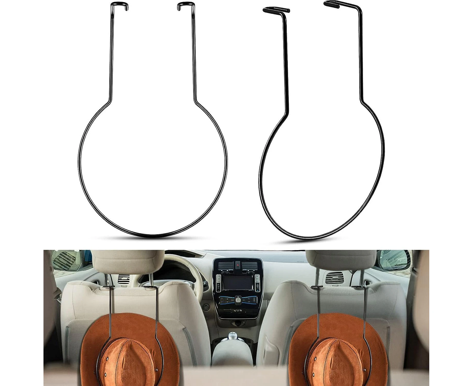 2 Pcs Cowboy Hat Rack Cowboy Hat Holder Hard Hat Holder for Truck Seat Car Hat Holder for Car Truck SUV Seat Accessories to Keep Shape