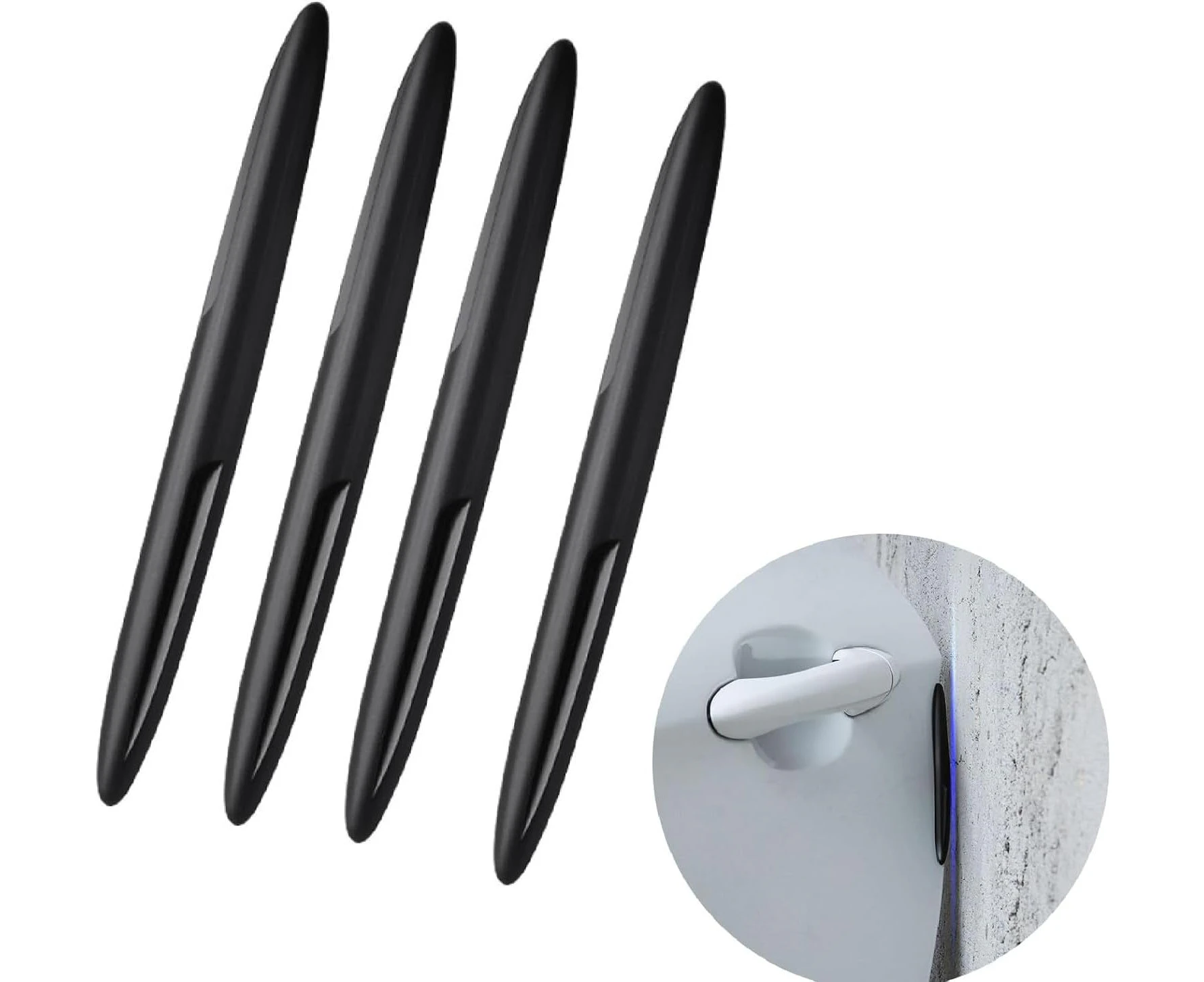 4Pcs Black Soft PVC Car Door Edge Guards Anti-Collision Strips, Cushioning Impact Bumper Protectors, Scratch and Crash Guards for Car and Truck Doors, Edge