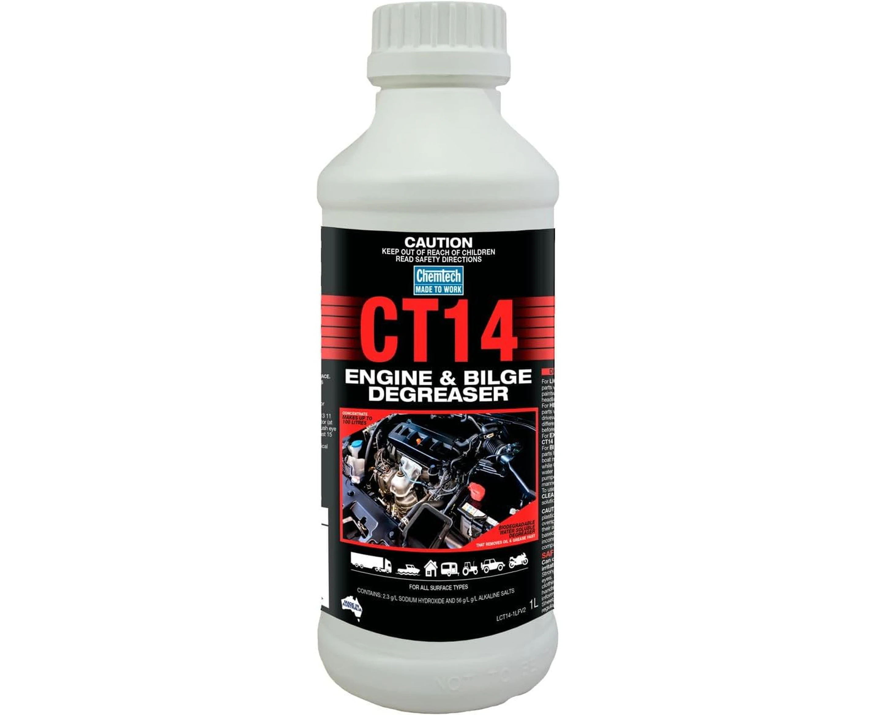 Chemtech CT14 Gutsy Degreaser Removes Oil and Grease Fast (Pack of 1, 1 Litre)