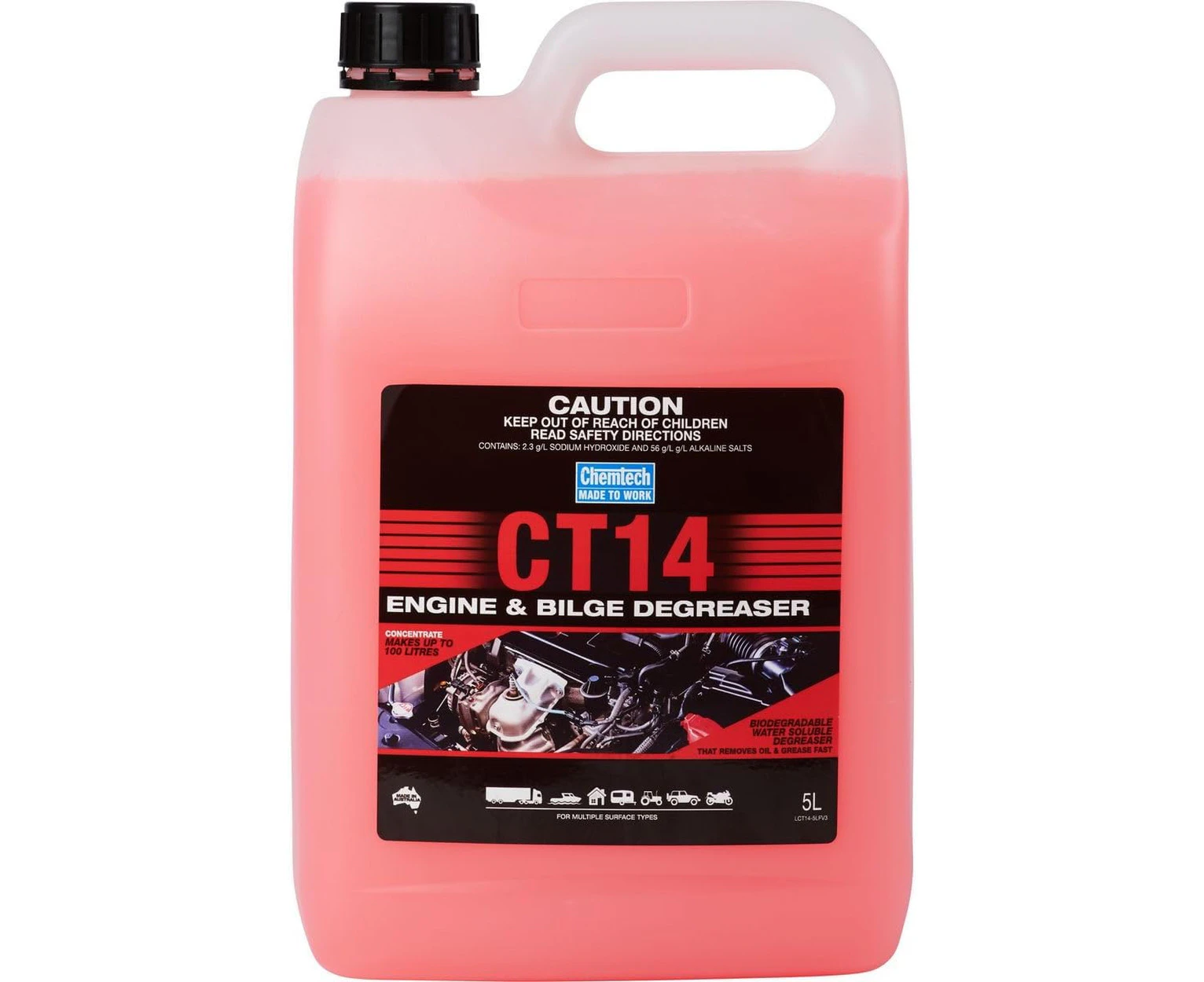 Chemtech CT14 Gutsy Degreaser Removes Oil and Grease Fast (Pack of 1, 5 litre)