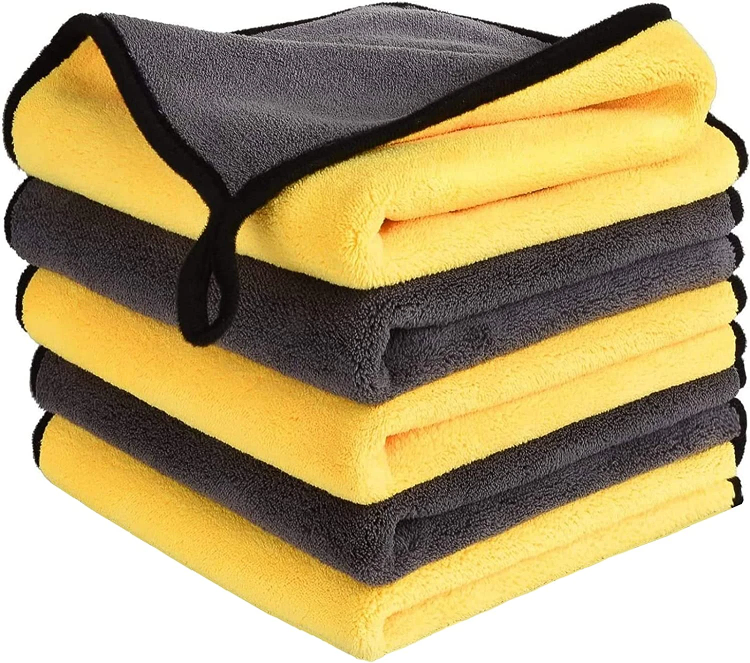 VIYNRAN 5 Pack 600 GSM Microfibre Cloth Car Care Polishing Cloth, Microfibre Cloths Extremely Absorbent and Gentle Soft Car Polishing Cloths for Profession