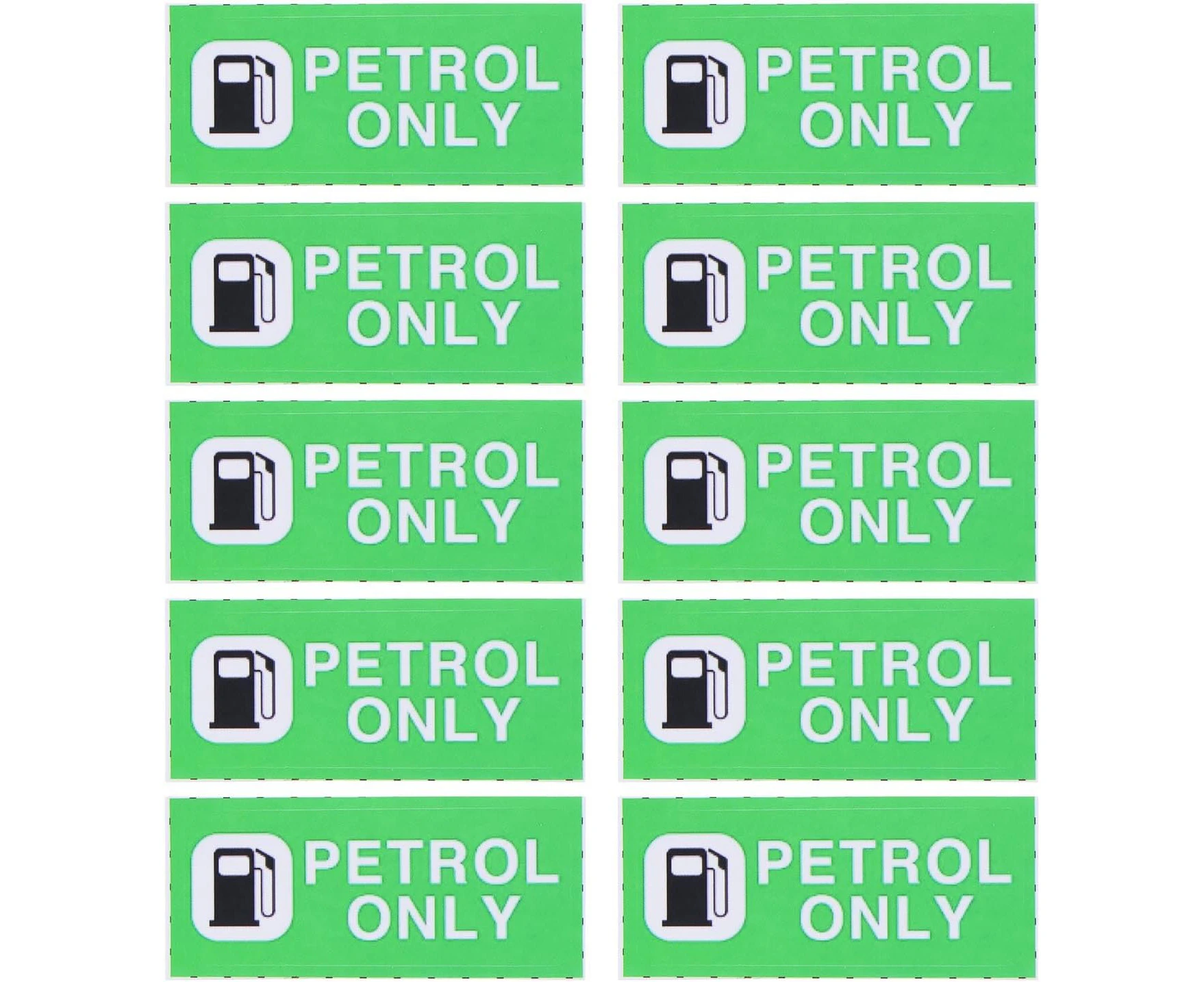 Create idea 10pcs Petrol Sticker Car Petrol ONLY Sticker Waterproof Self Adhesive Petrol Sticker to Label Car Van Lorry Motorbike Vehicle(60 x 25 mm)