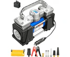 Tyre Inflator Portable Air Compressor: 12V Car Tyre Pump 130PSI Double Cylinder Fast Inflation Car Tire Air Pump, Robust Power and Durable Copper Motor, Au