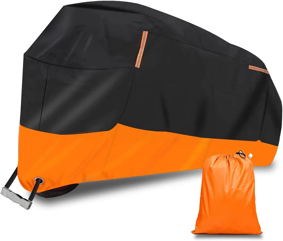 AUTOWT Motorcycle Cover, XXX-Large Waterproof Motorbike Cover Outdoor Indoor Scooter Shelter Protection with 4 Reflective Strips for Harley Davidson, Honda