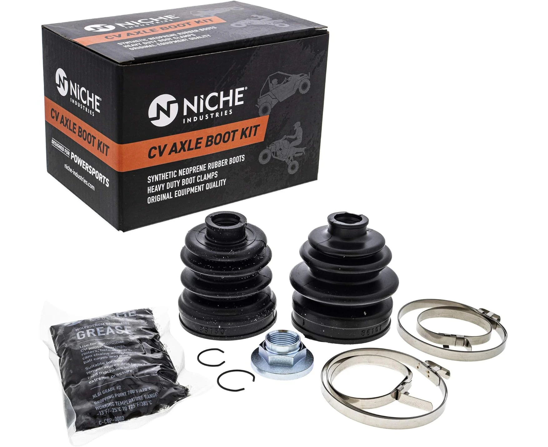 NICHE Front Rear CV Axle Boot Kit For Yamaha Grizzly 700 Hunter Replaces 3B4-2510G-00-00 3B4-2510H-00-00