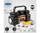 SECURIDE 12V Air Compressor Heavy Duty Pump for Car, Dual Cylinder Portable Tire Inflator 150PSI with LED Work Lights for Auto,Truck,SUV, RV,Balls etc