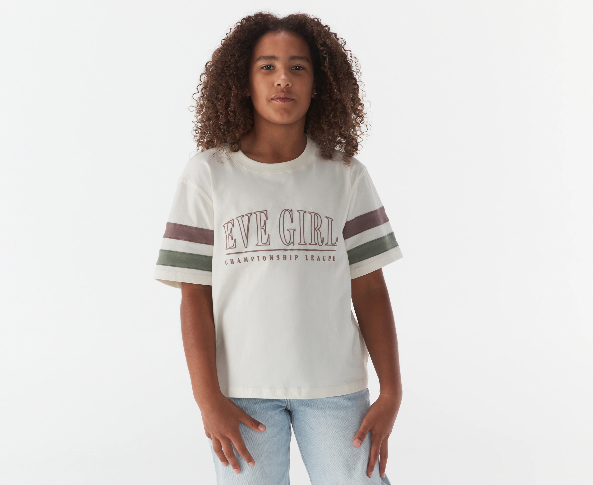 Eve Girl Youth Savannah Relaxed Tee / T-Shirt / Tshirt - Vintage White