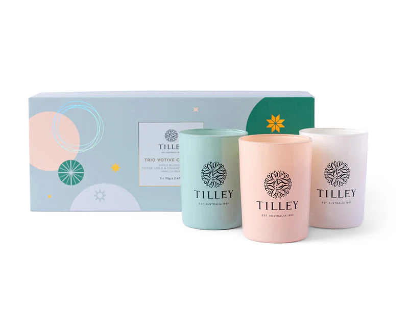 Tilley White Festive Collection Trio Votive Candles Gift Pack