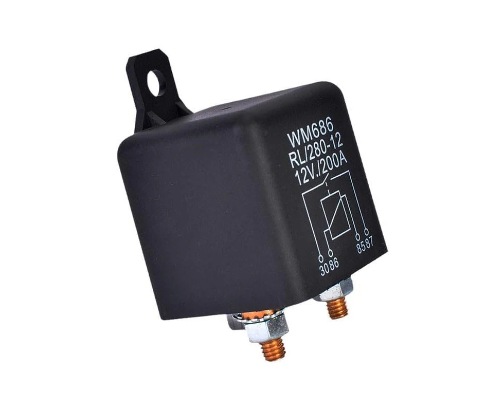 Battery Isolating Relay 12V/200A 4 Pin Split Charge Relay Switch for Car Rental Caravan Electric Motorcycle Car Relay Heavy Vehicle Truck