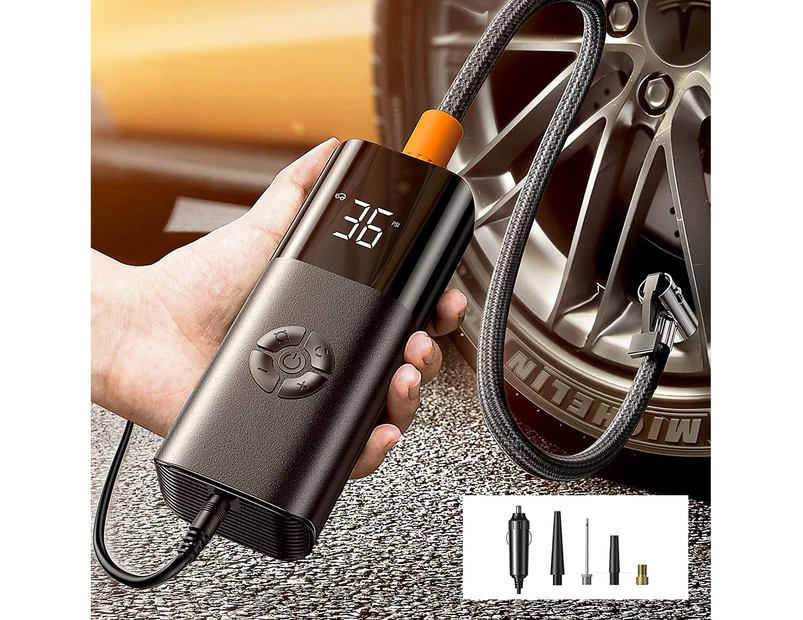 LISEN Tyre Inflator Portable Air Compressor for Car Tires 12V Ultra Small Air Pump for Car Tires 38L/min Super Fast Inflate 150 PSI LED Light Digital Porta