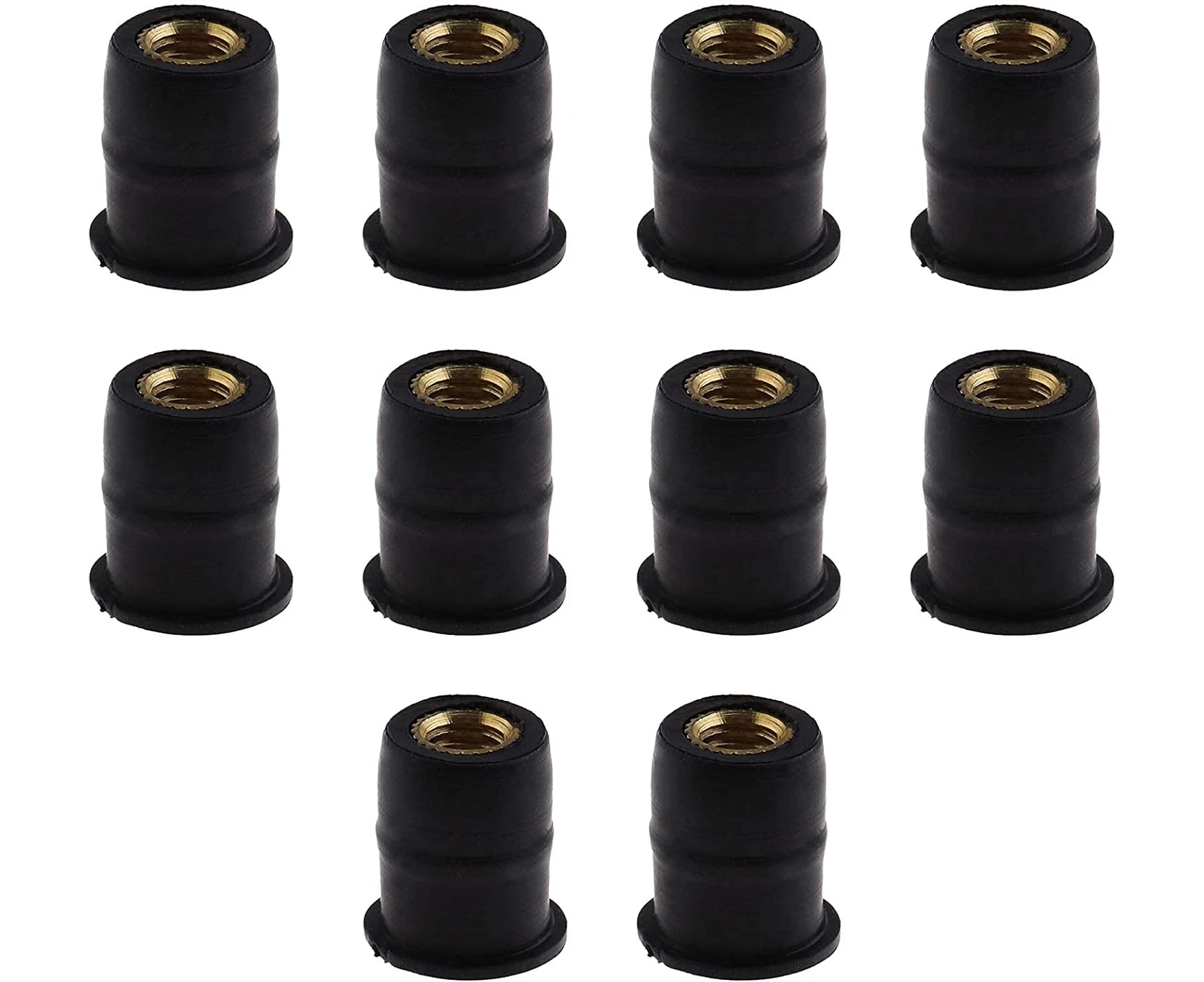 SING F LTD 10x M5 Rubber Well Nuts 5mm/0.2in Metric Motorcycles Windshield Bolts Well Nut