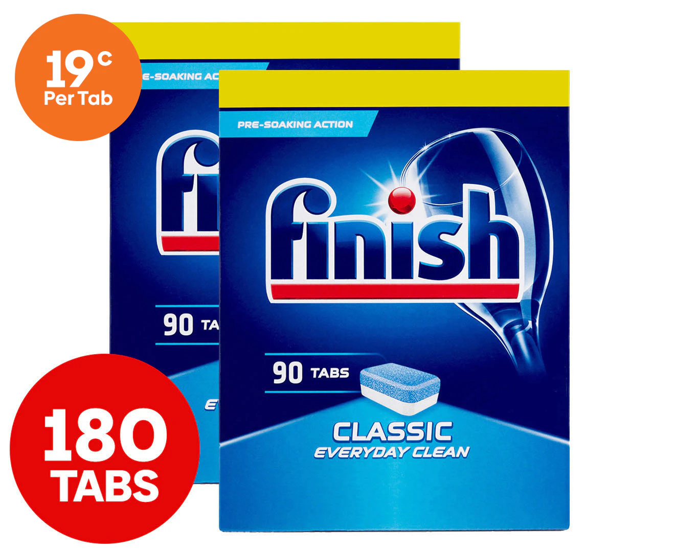 2 x 90pk Finish Classic Dishwashing Tabs