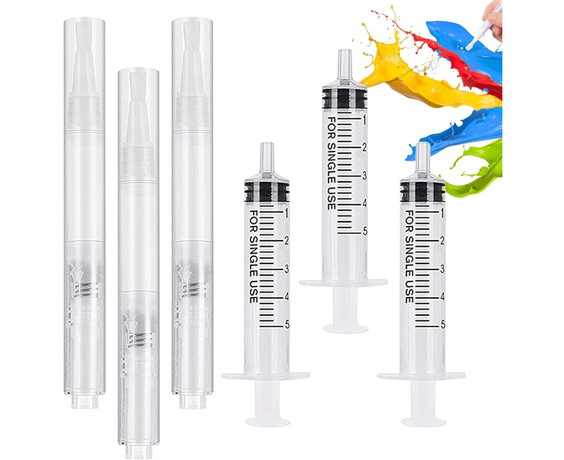 Paint Brush Pen | Refillable Paint Pen Brush,Wall Paint with Touchup Paint Syringe for Wall Cabinets Furniture Stains Scratches