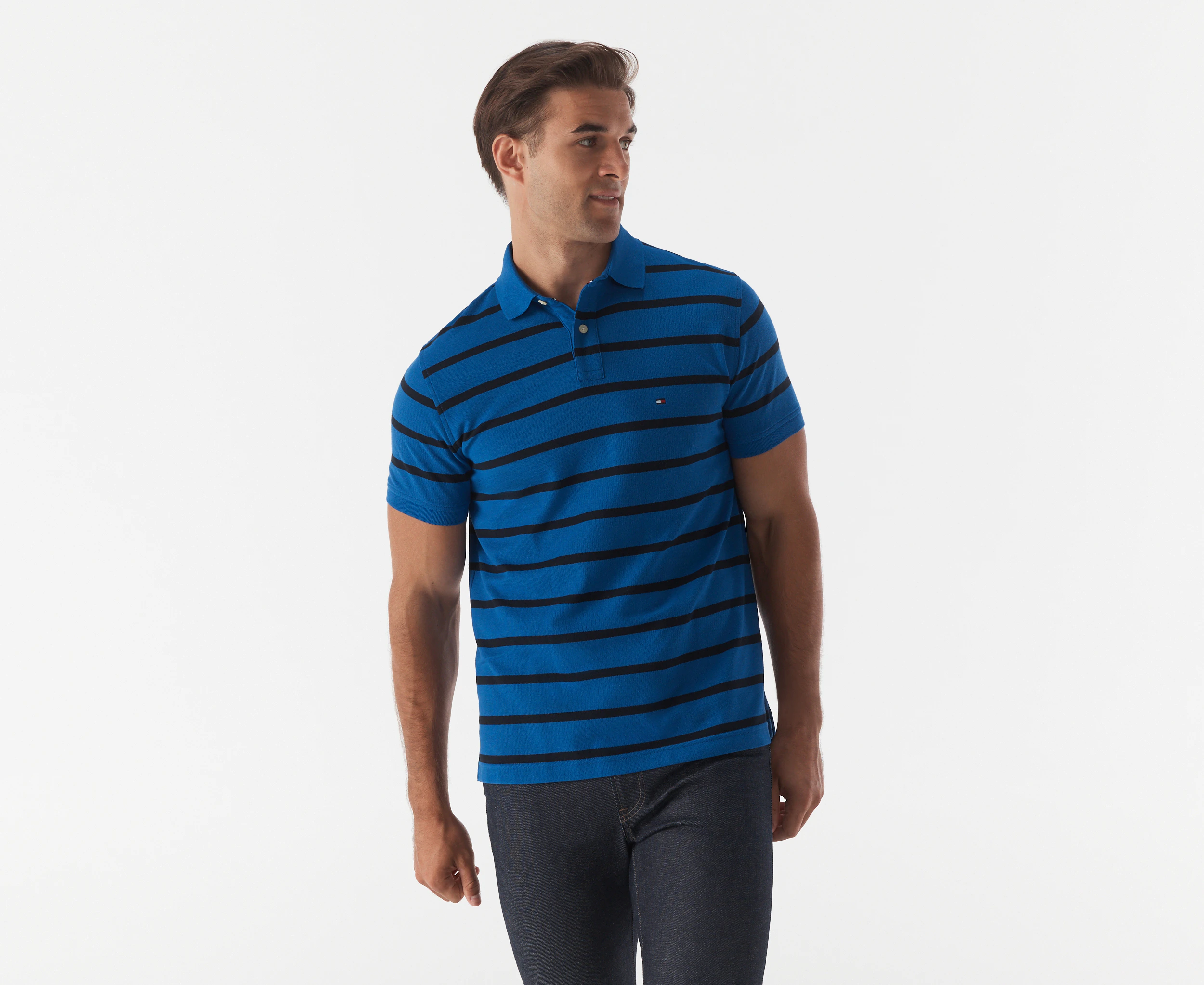 Tommy Hilfiger Men's Refined Stripe Polo Shirt - Kettle Blue