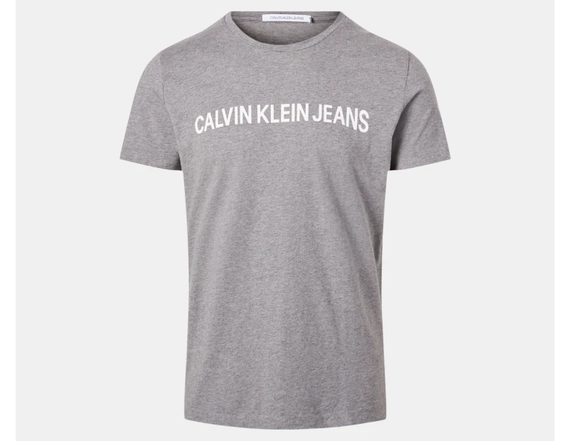 Calvin Klein Jeans Men's DC Core Institutional Logo Tee / T-Shirt / Tshirt - Grey Heather