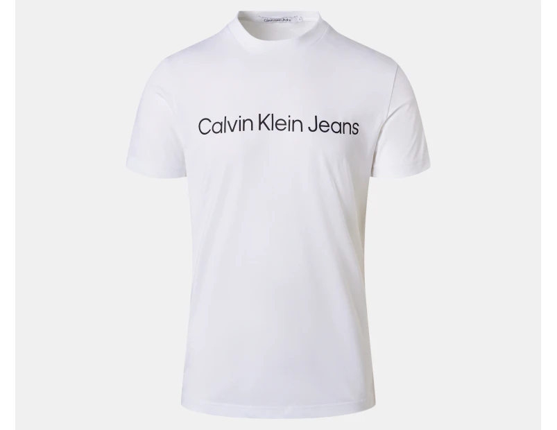 Calvin Klein Jeans Men's DC Core Institutional Logo Tee / T-Shirt / Tshirt - Bright White