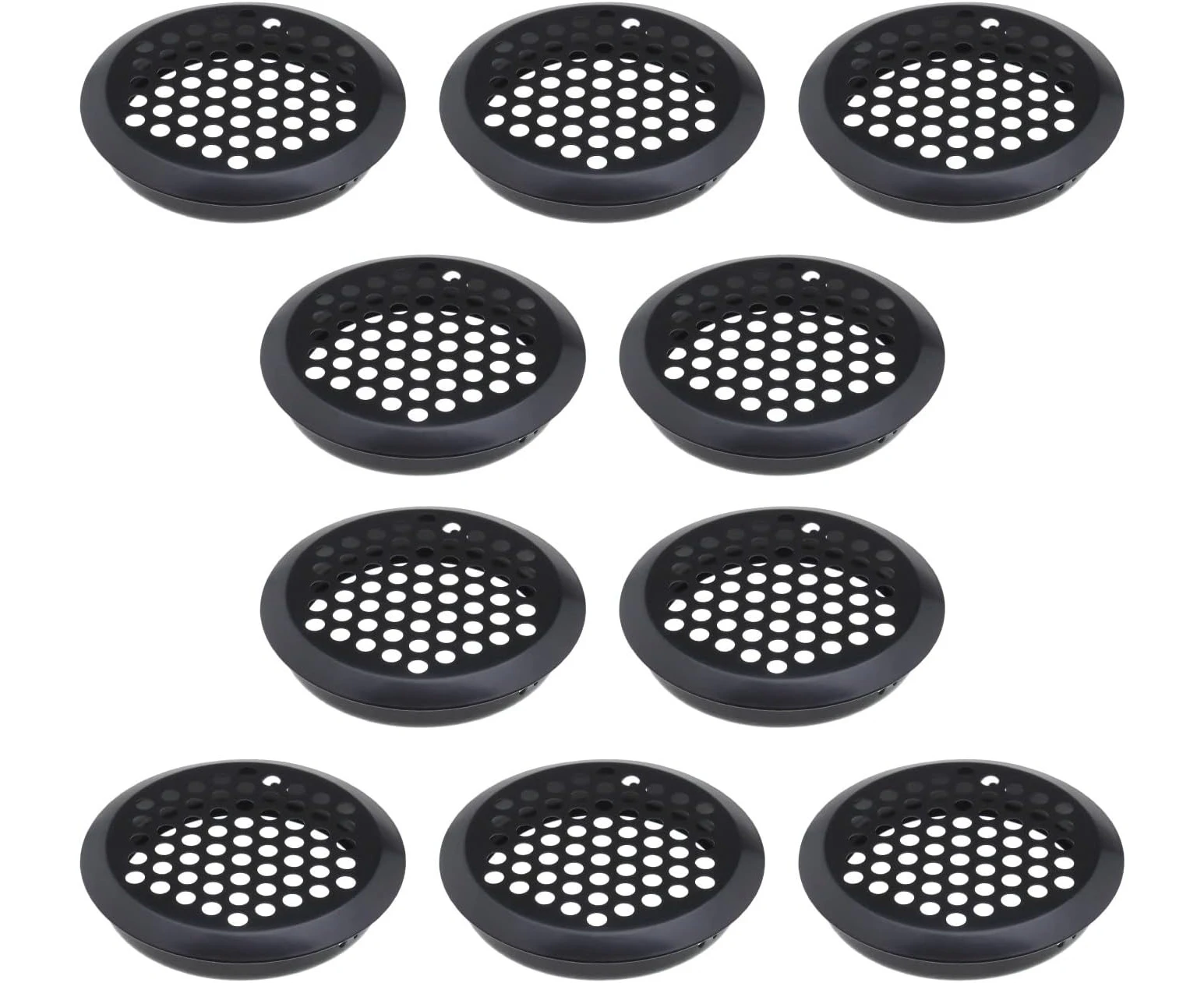 SING F LTD 10PCS Round Ventilation Grilles 60mm Stainless Steel Air Vent Louver Hole Soffit Mesh Vents Rust-Proof for Kitchen Bathroom Cabinet Wardrobe Bla