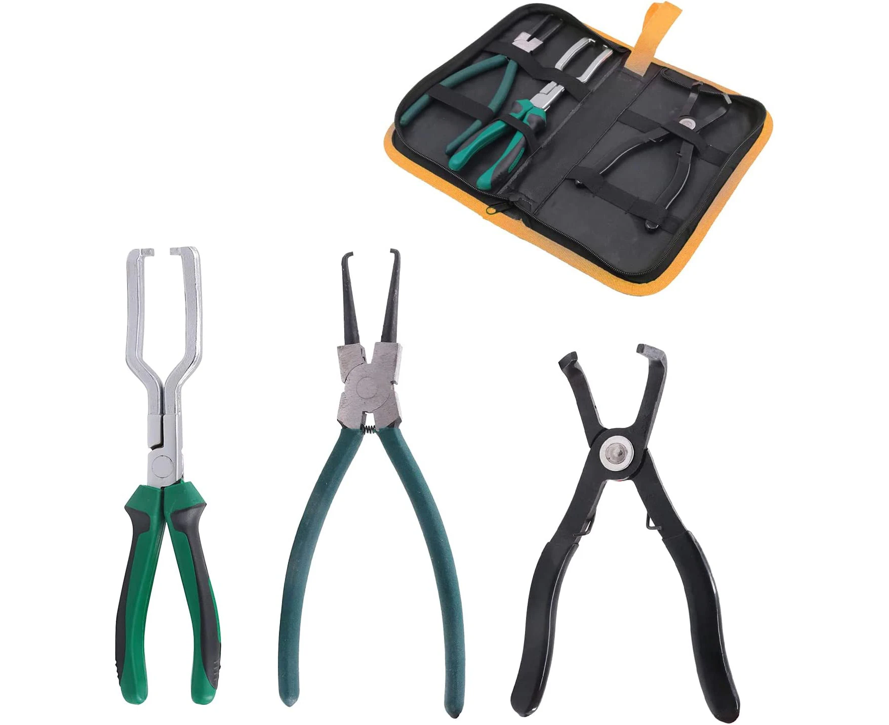 3pcs Fuel Line Pliers Set Clip Pipe Disconnect Tools, Fuel Filter Caliper Hose Pipe Clamp Clip and 80 Degree Disconnect Pliers Set,High Efficiency Maintain