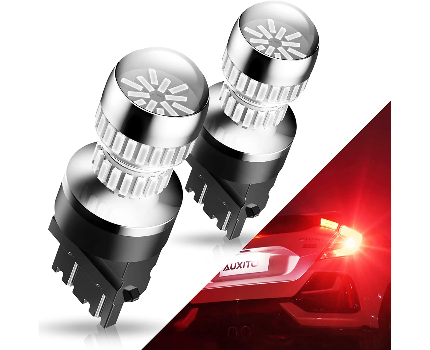 AUXITO 3157 LED Bulbs Backup Light Bulb 3156 3056 3057 4157 3047 4057 3457 LED Light Bulbs for Reverse Blinker Brake Tail Lights 6000K White