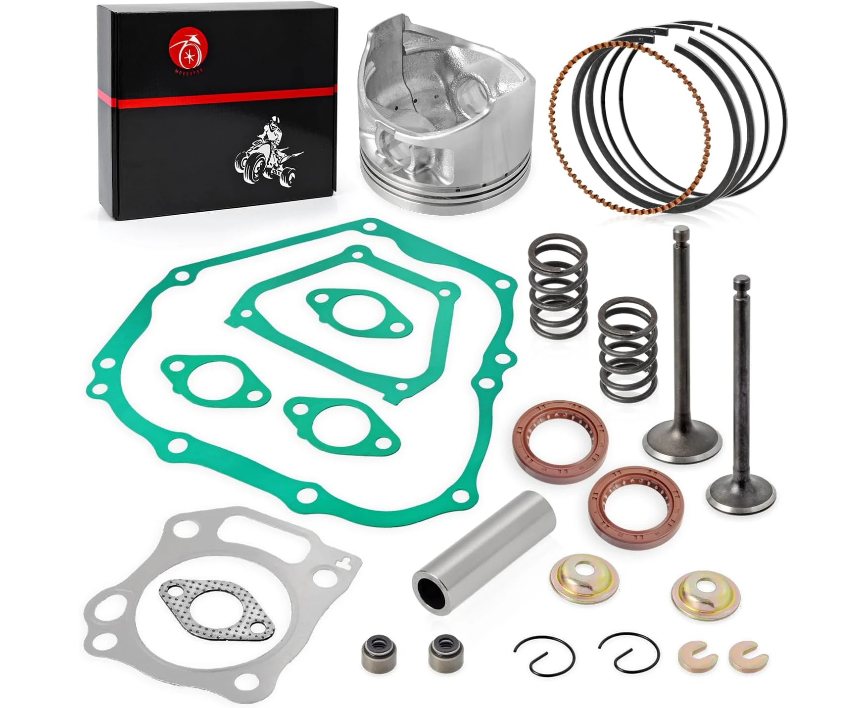 Engine Top End Rebuild Kit Oversize 0.5mm Piston & Ring Intake Exhaust Valve & Seal SPRING Gasket For YAMAHA Golf Cart G21 G22 G27 G28 YDRA 2000-2013