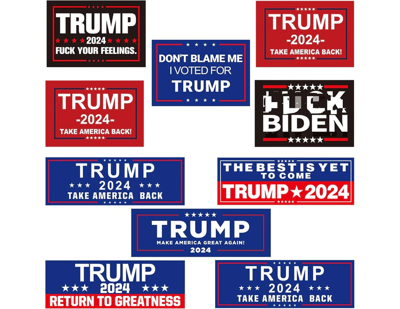 10pcs Trump 2024 Stickers,President Donald Trump Take America Back 2024 ，Includes Both 4" x 6