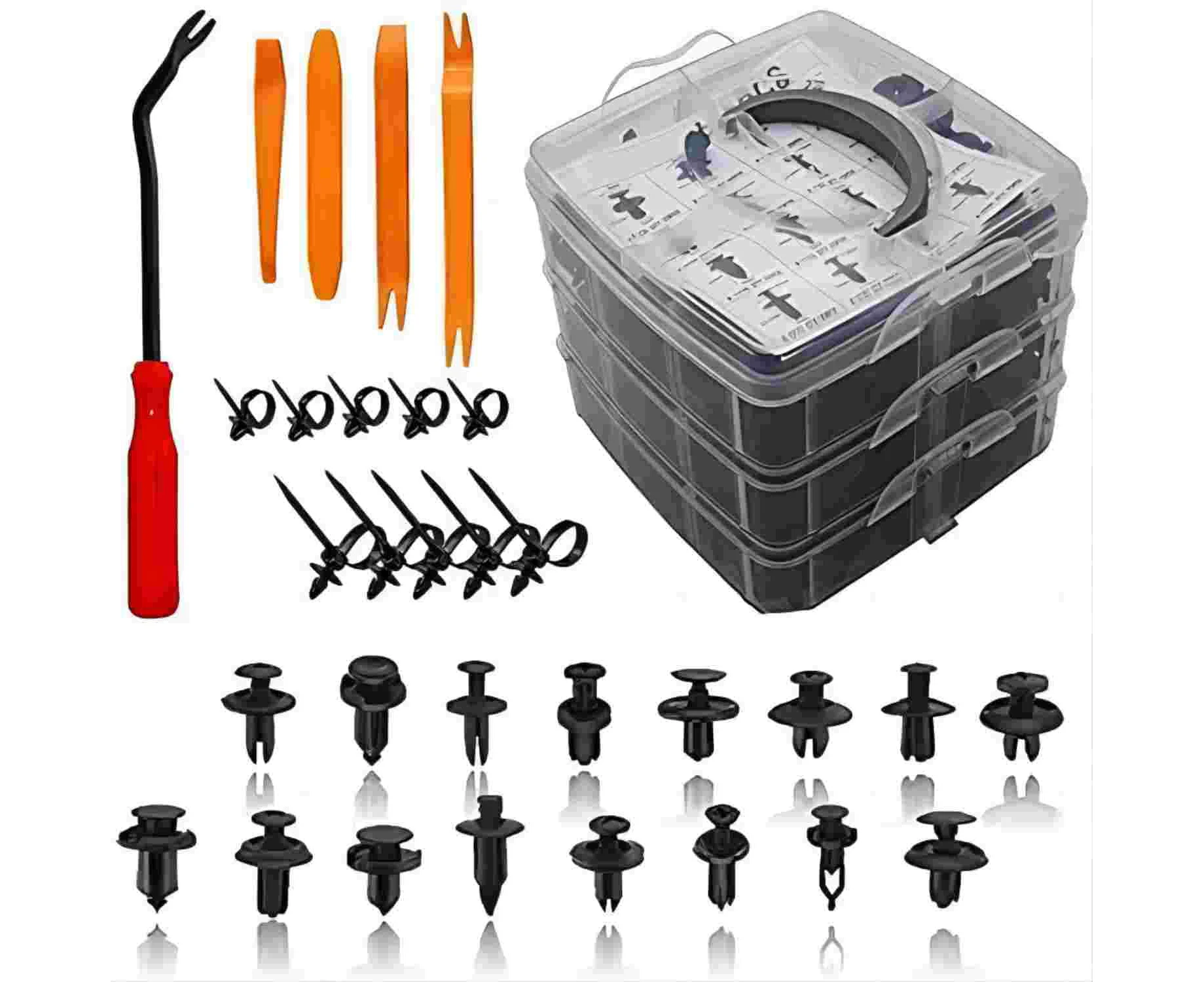 YESDEX Car Retainer Clips, 620 Pcs, Fasteners Rivets Clips, Car Plastic Fasteners Retainer Kit with 12 Most Popular Size Door Trim Panel Clips for GM Ford