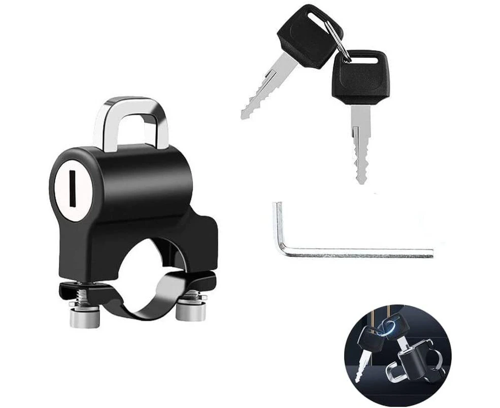 Motorcycle Helmet Lock,Theft Helmet Security Lock,Motorcycle Parts Helmet Lock Anti-Theft Security Aluminum Lock Handlebar Aluminum Alloy Safety Lock for M