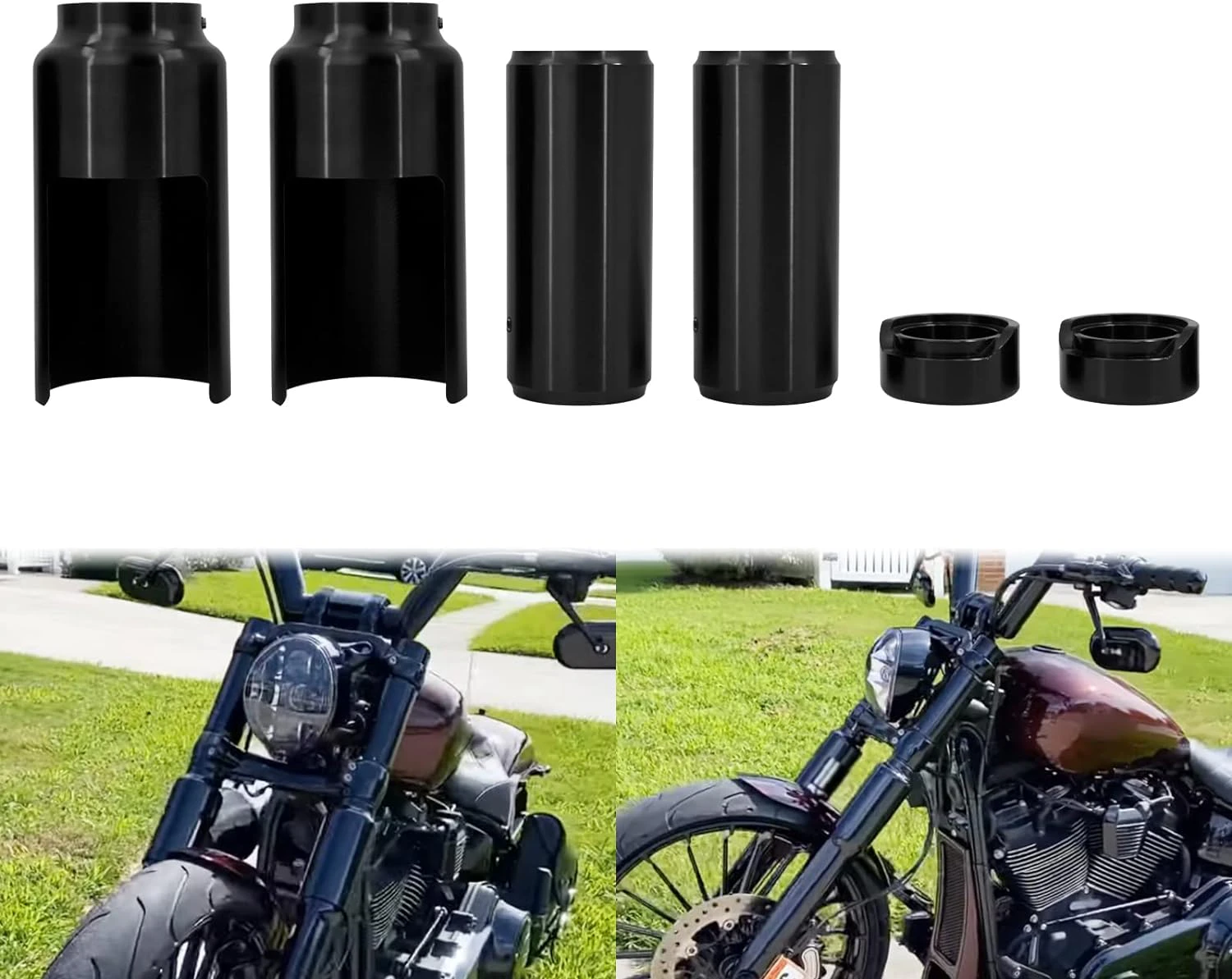 HDBUBALUS Motorcycle Fork Cover Set Shock Absorber Fork Guard For Harley Softail Breakout 2018-2021