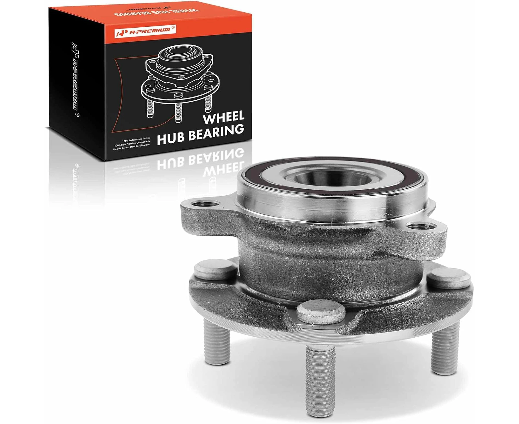 A-Premium Rear Wheel Bearing and Hub Assembly with 4-Lug Compatible with Mazda MX5 Miata 2016-2022, RWD Only