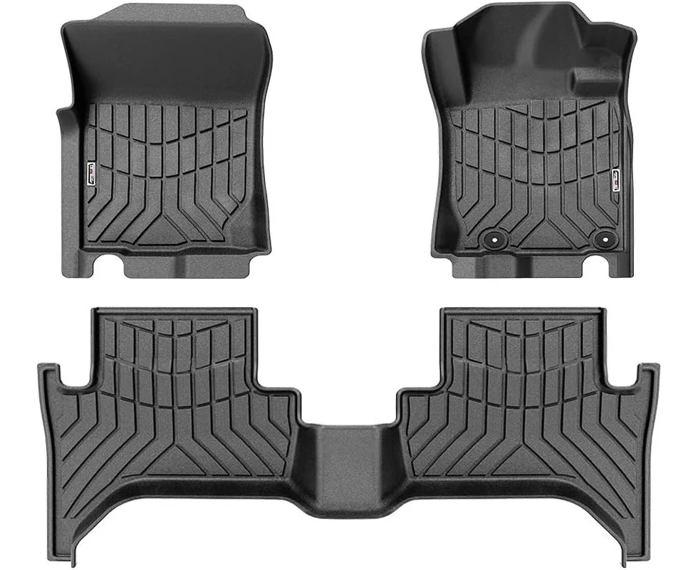 KIWI MASTER Car Floor Mat Fit for Mitsubishi Triton Ute MR 2019-Current Dual Cab Without Electric Seats - 3D TPE Anti-Slip Floor Mats Front & Rear Liner Wa