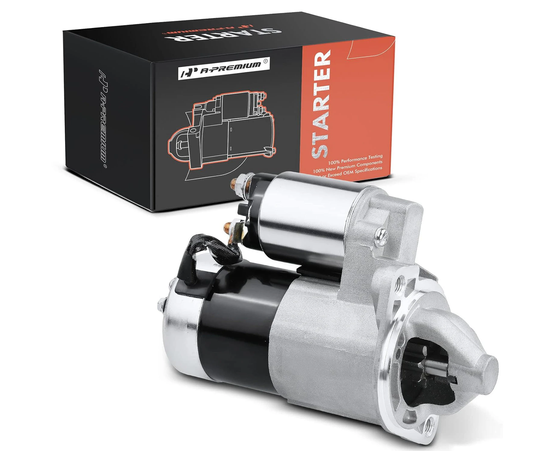 A-Premium Starter Motor Compatible with Hyundai Elantra 96-06, Tiburon 97-01 03-06, Tucson 05-09 & Kia Spectra, 1.8L 2.0L, 12V 1.2KW Clockwise 8-Teeth, Rep