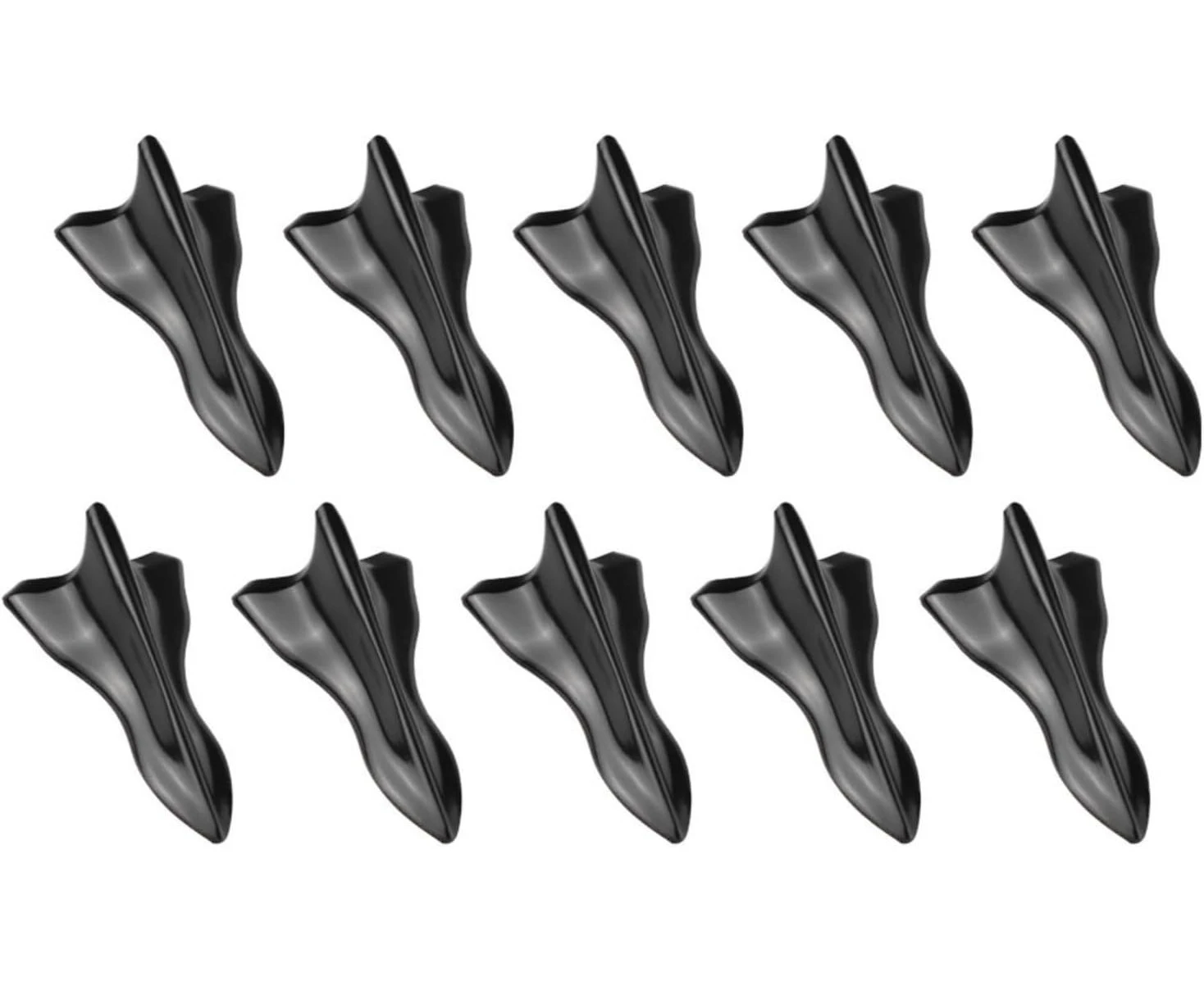 RULLINE Air Vortex Generator Diffuser Shark Fin 10pcs Set Kit Compatible with Spoiler Roof Wing Pointed End Style Carbon Fiber Pattern