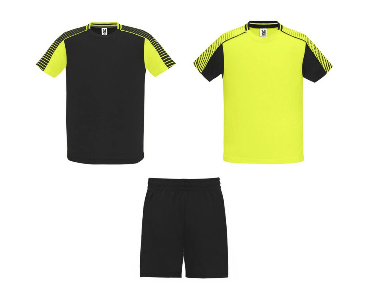 Roly Childrens/Kids Juve Sports Set (Fluro Yellow/Solid Black) - PF4423