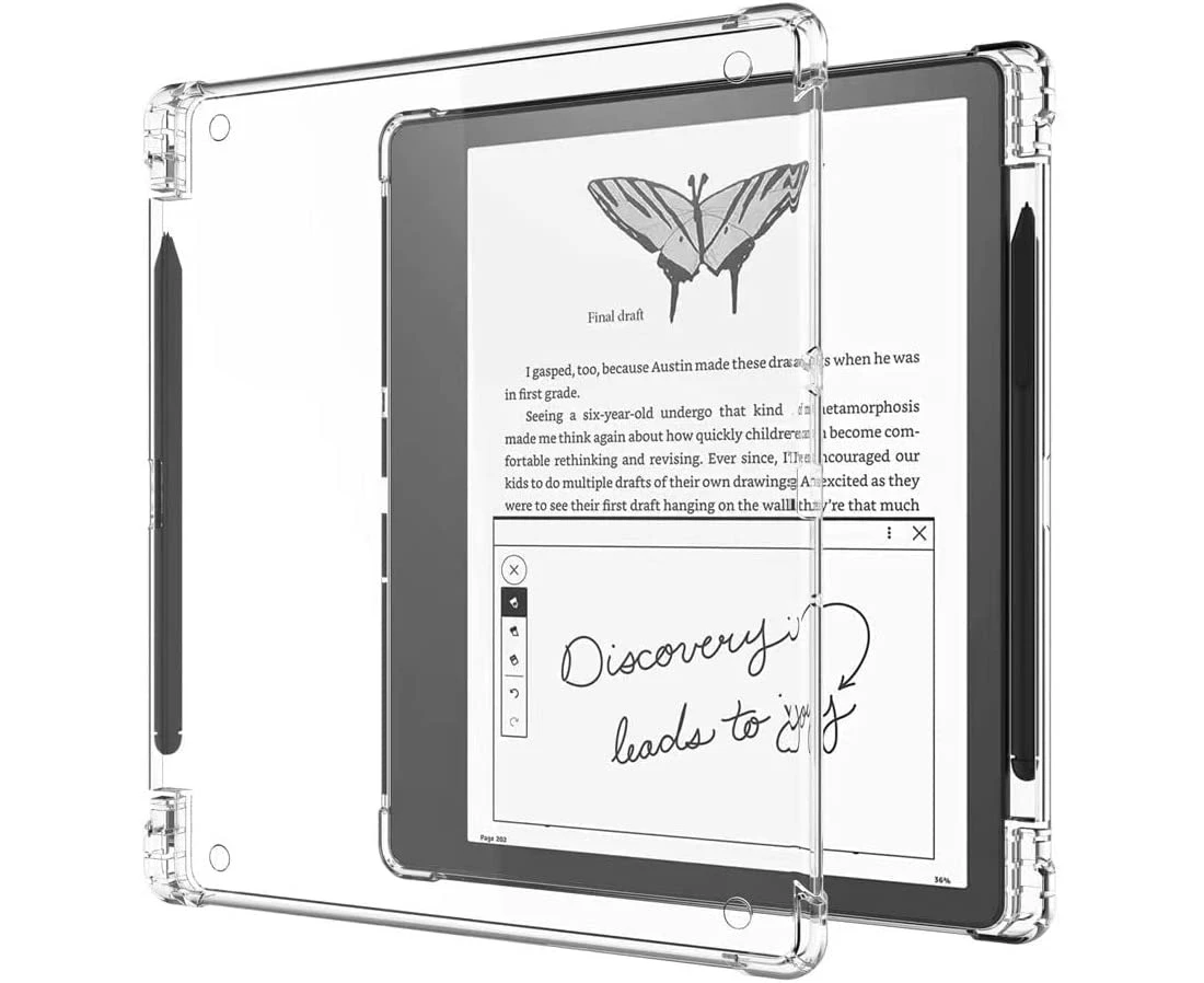 T Tersely Crystal Clear Case Cover for All-New Kindle Oasis (10th Generation, 2019 Release and 9th Generation, 2017 Release), Shockproof Thin TPU Case for