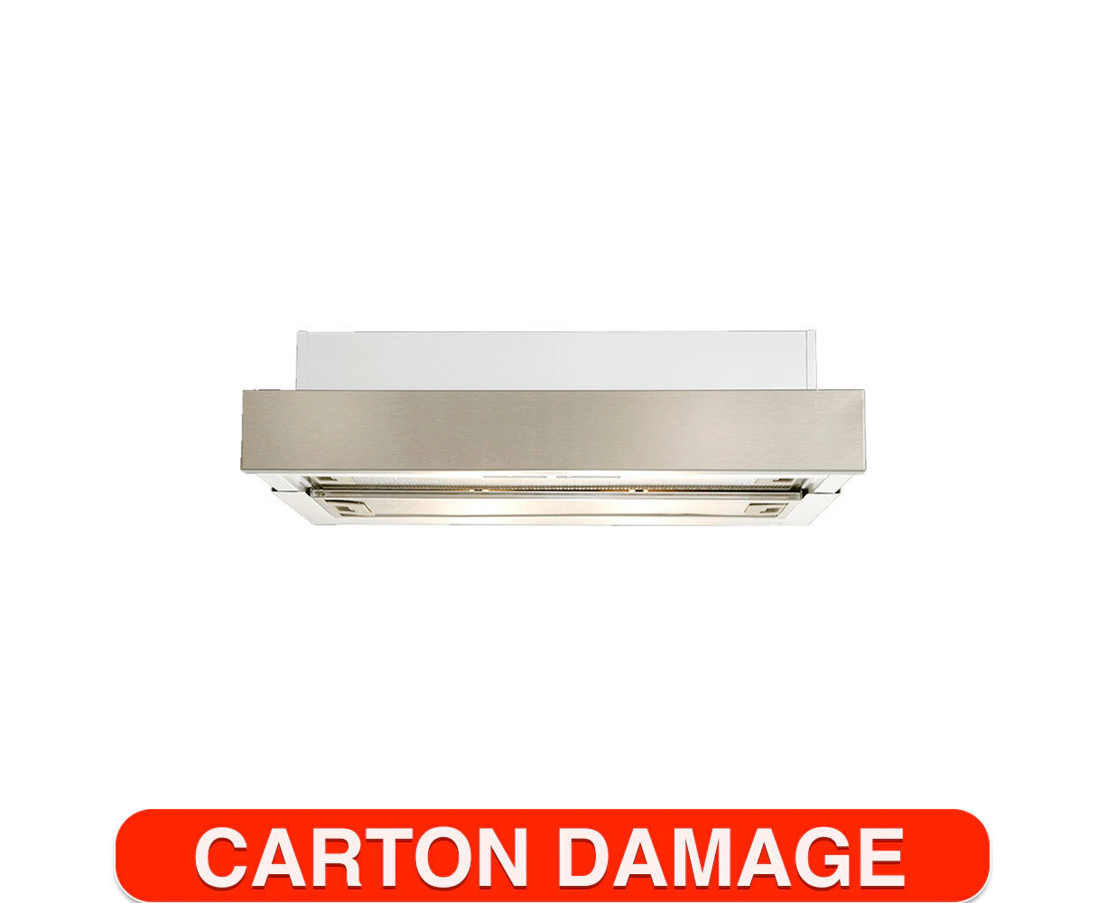 Euromaid Slide-Out Recirculating Rangehood Silver Stainless Steel 440m3/h 60cm - Refurbished Grade A