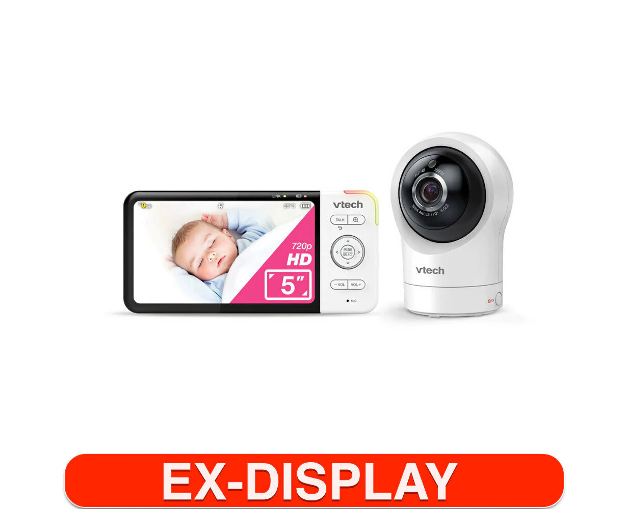 VTech White 5 Inch Smart HD Pan & Tilt Video Baby Monitor 720p w/ Remote Access - Refurbished Grade A