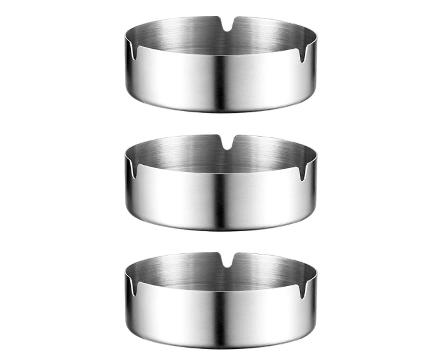 Ashtray Tabletop Round Stainless Steel Ashtray SuitFor Ashtrays For Families,14Cm