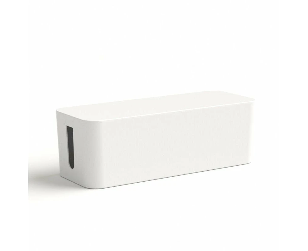 CBox (Storage Box For Charger Cables And Power Strips, CCover Box 40X15.5X13.5Cm, Rubber Feet) White