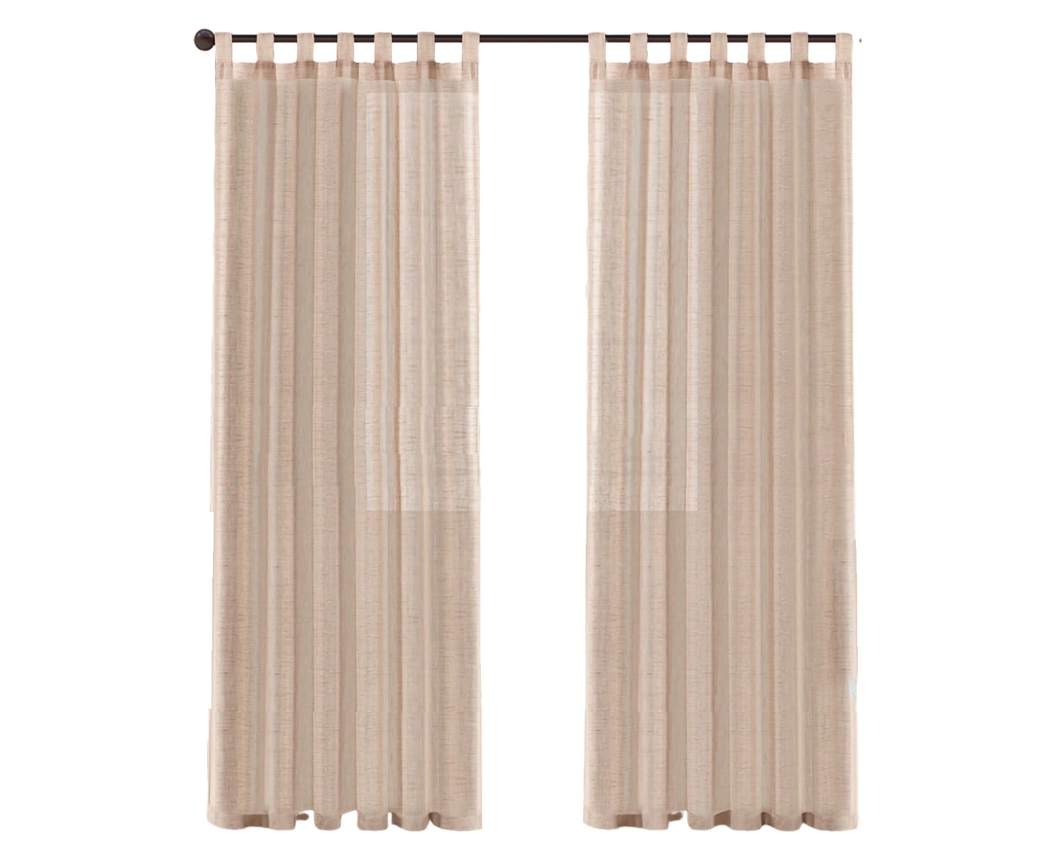 Natural Linen Curtains Long Tab Top Semi Sheer Curtain Drapes Elegant Casual Linen Textured Window Treatments Panels/Drapes,132*213Cm,Style 1