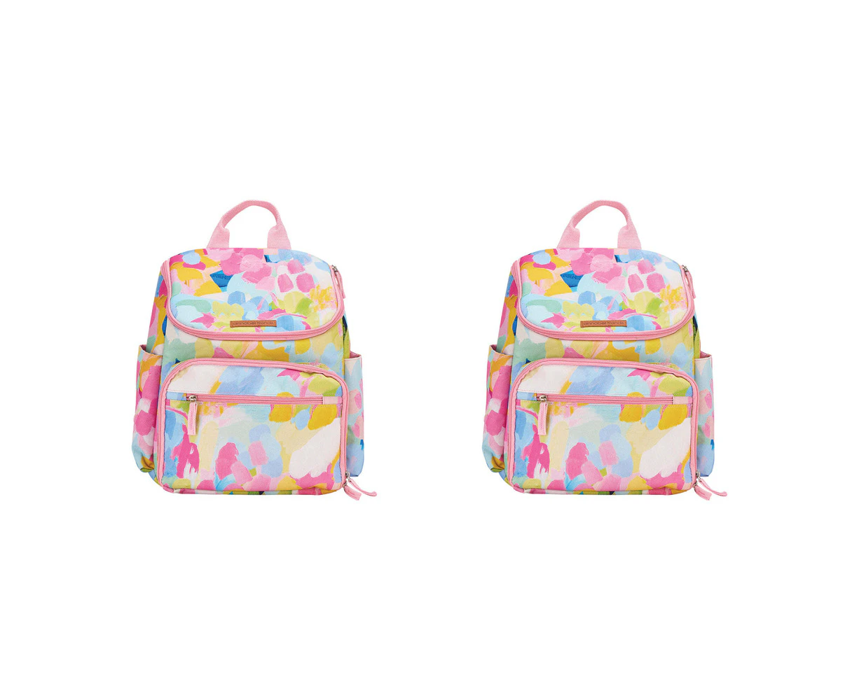 2x Annabel Trends Polyester Picnic Lunch Bag Outdoor Travel Backpack Good Vibes