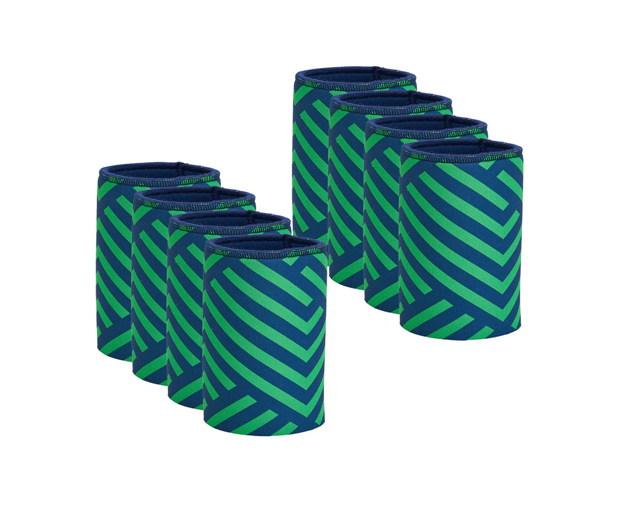 8x Annabel Trends Drink Can Cooler 7x10.5cm Stubby Beer/Beverage Holder Zig Zag