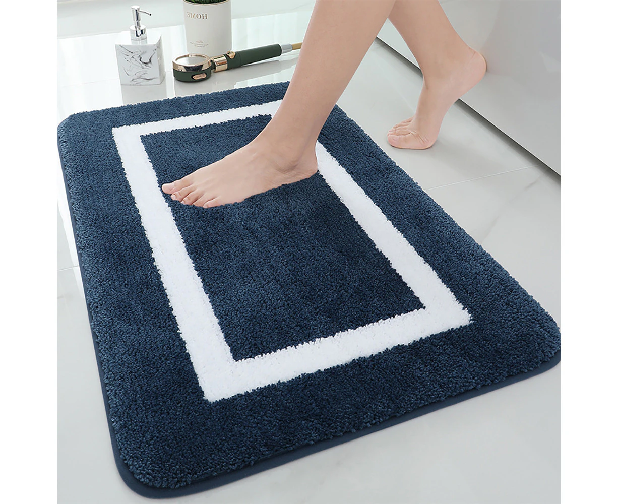 Bath Mat Non-Slip WashBath Mat Soft Microfiber Deep Pile Bath Mat 40 X 60 Cm, Grey