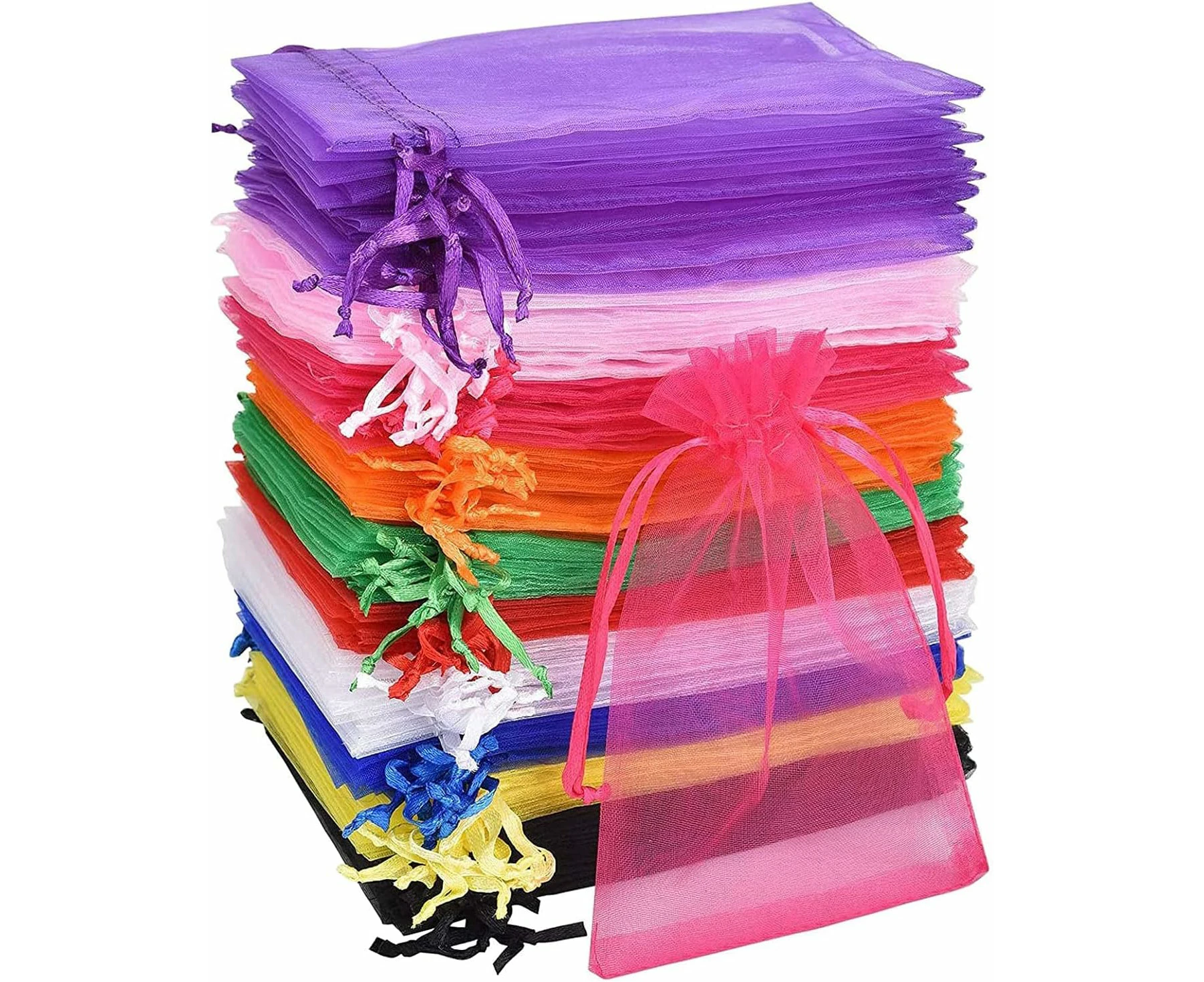 50Pcs Drawstring Mesh Bag Mix And Match Colors 7X9Cm,Color:Style2,Color:Style2